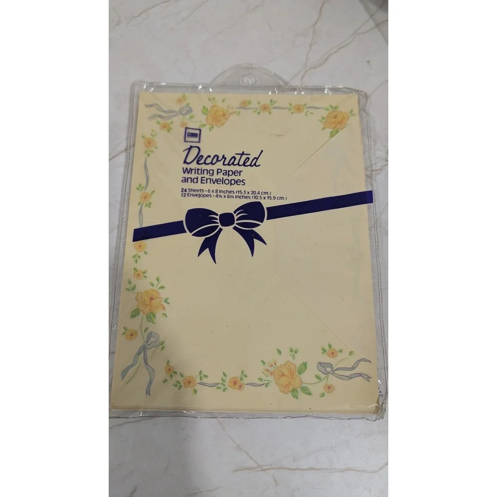 Vintage Case Stationery Co Decorated Writing Paper Envelopes Floral Roses 095
